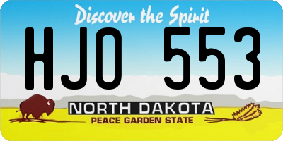 ND license plate HJO553