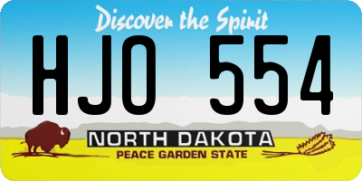 ND license plate HJO554