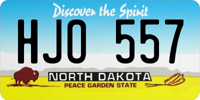 ND license plate HJO557