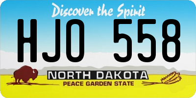 ND license plate HJO558