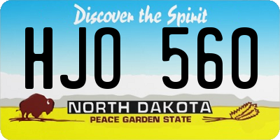 ND license plate HJO560