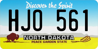 ND license plate HJO561