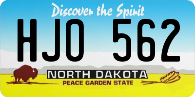 ND license plate HJO562