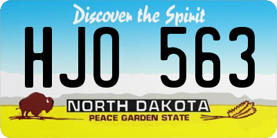 ND license plate HJO563