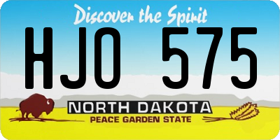 ND license plate HJO575