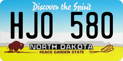 ND license plate HJO580