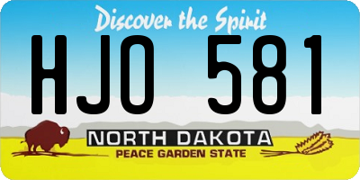 ND license plate HJO581