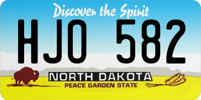 ND license plate HJO582