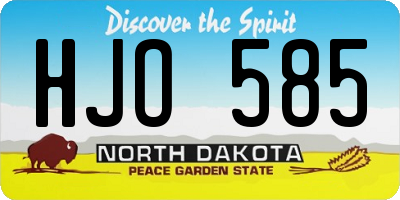 ND license plate HJO585