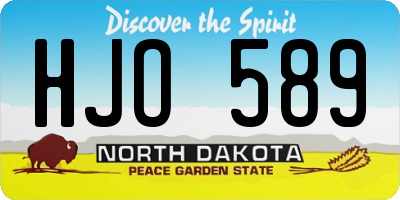 ND license plate HJO589