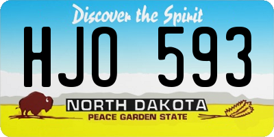 ND license plate HJO593