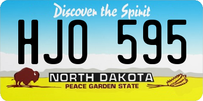 ND license plate HJO595