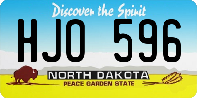 ND license plate HJO596