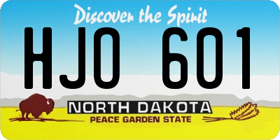 ND license plate HJO601