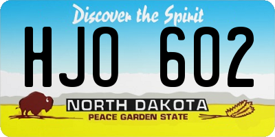 ND license plate HJO602