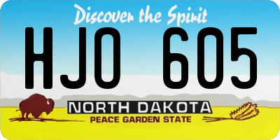 ND license plate HJO605