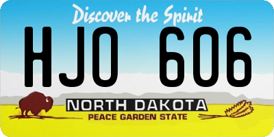 ND license plate HJO606