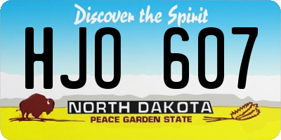 ND license plate HJO607