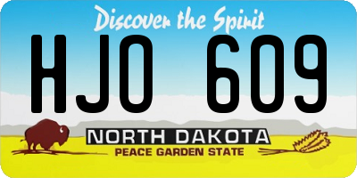 ND license plate HJO609