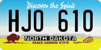 ND license plate HJO610