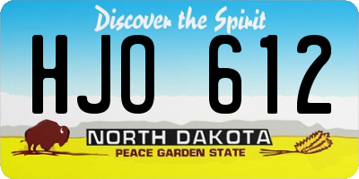 ND license plate HJO612