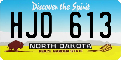 ND license plate HJO613