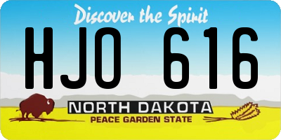 ND license plate HJO616