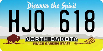 ND license plate HJO618