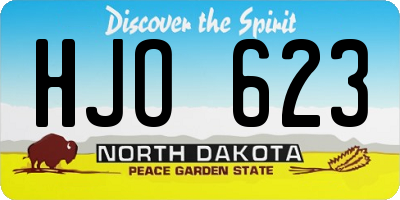 ND license plate HJO623