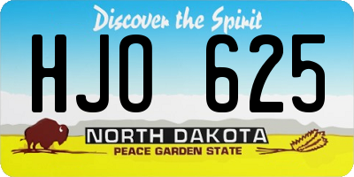 ND license plate HJO625