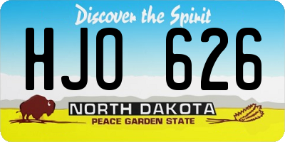 ND license plate HJO626