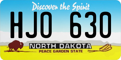 ND license plate HJO630