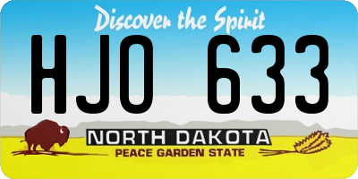 ND license plate HJO633