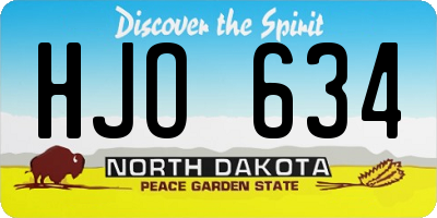 ND license plate HJO634