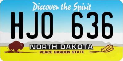 ND license plate HJO636