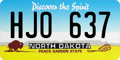 ND license plate HJO637