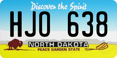 ND license plate HJO638