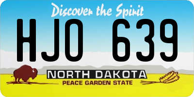 ND license plate HJO639