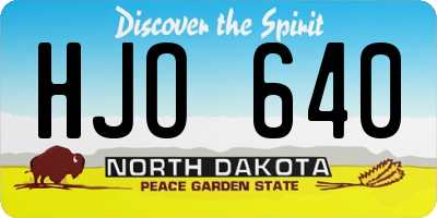 ND license plate HJO640