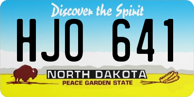 ND license plate HJO641