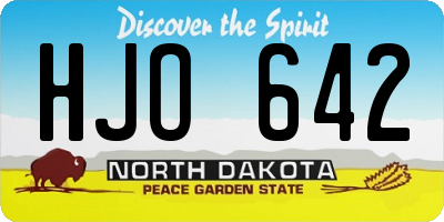 ND license plate HJO642