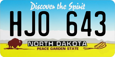 ND license plate HJO643