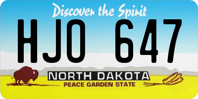 ND license plate HJO647