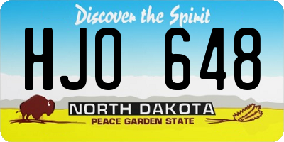 ND license plate HJO648