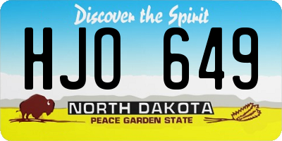 ND license plate HJO649