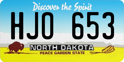 ND license plate HJO653