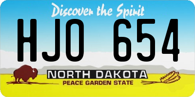 ND license plate HJO654