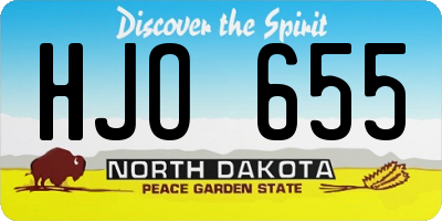 ND license plate HJO655