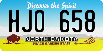 ND license plate HJO658