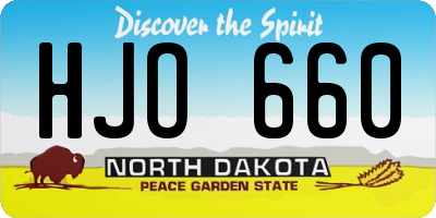 ND license plate HJO660